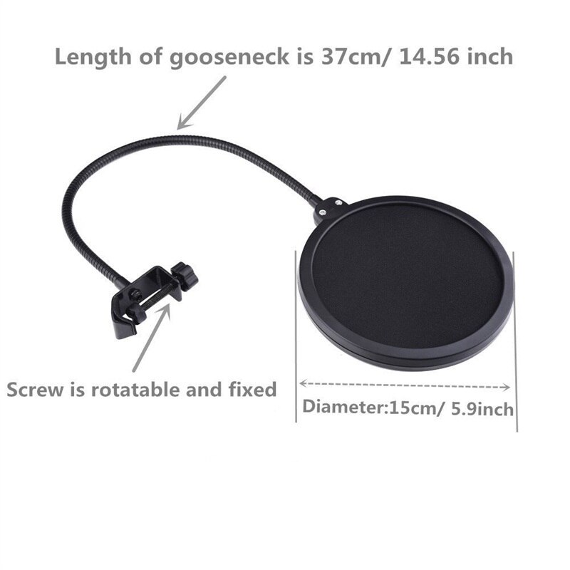 Bm 800 Mic Microfoon Pop Filter Shield Filter Masker Studio Microfoon Mic Rimpels Pop Professionele Mic Metalen Studio Pop Filter