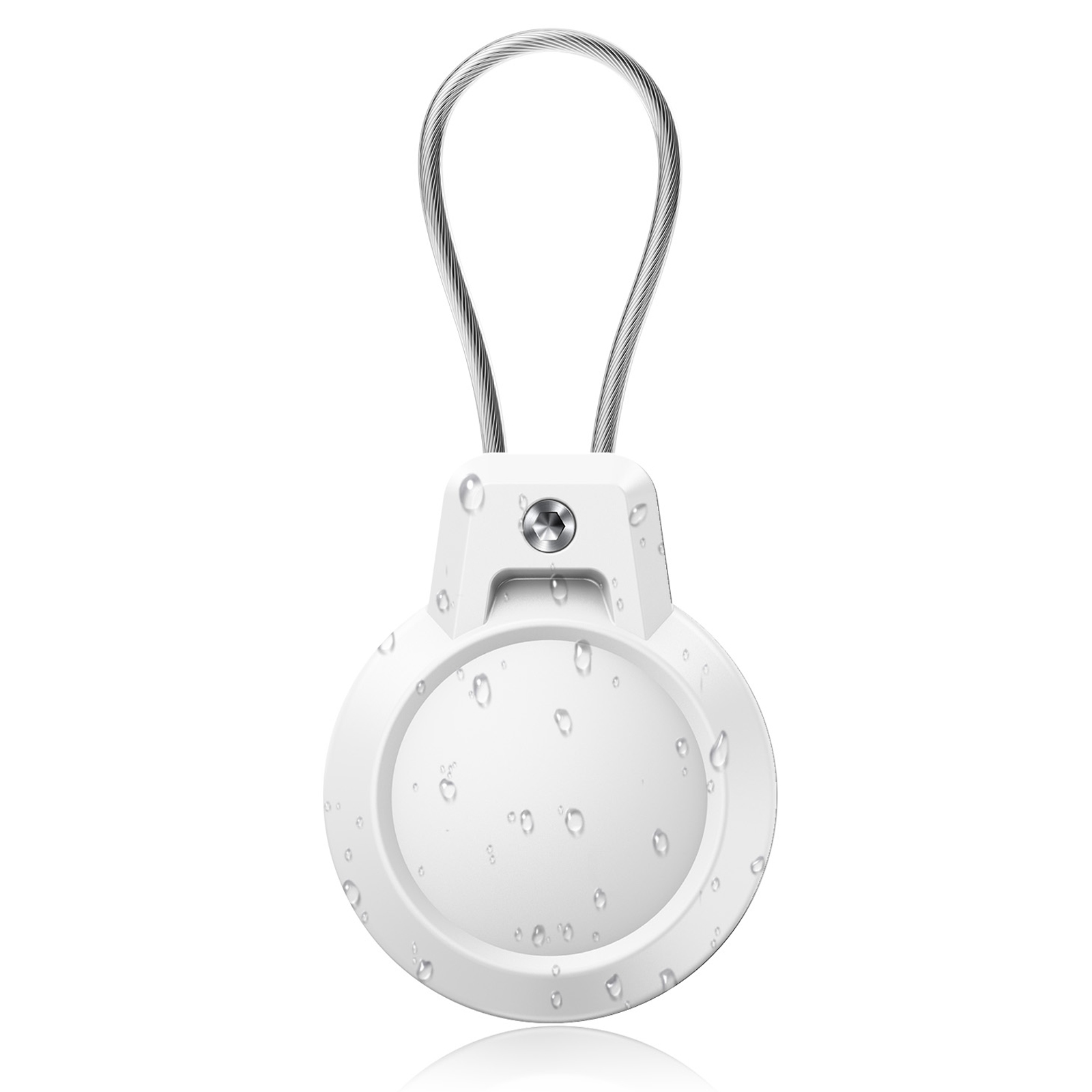 Gitfos vandtæt etui til apple airtag-holder 360 grader robust beskyttelsescover airtags nøgleringsholdere til bagage rygsæk: Hvid