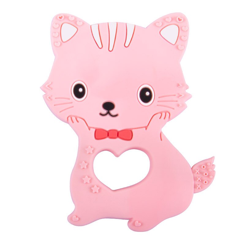 Silicone Baby Bijtring Baby Bite Speelgoed Kind Molaire Beet Geboorte Voor Pasgeborenen Peuter Speelgoed: Pink cat