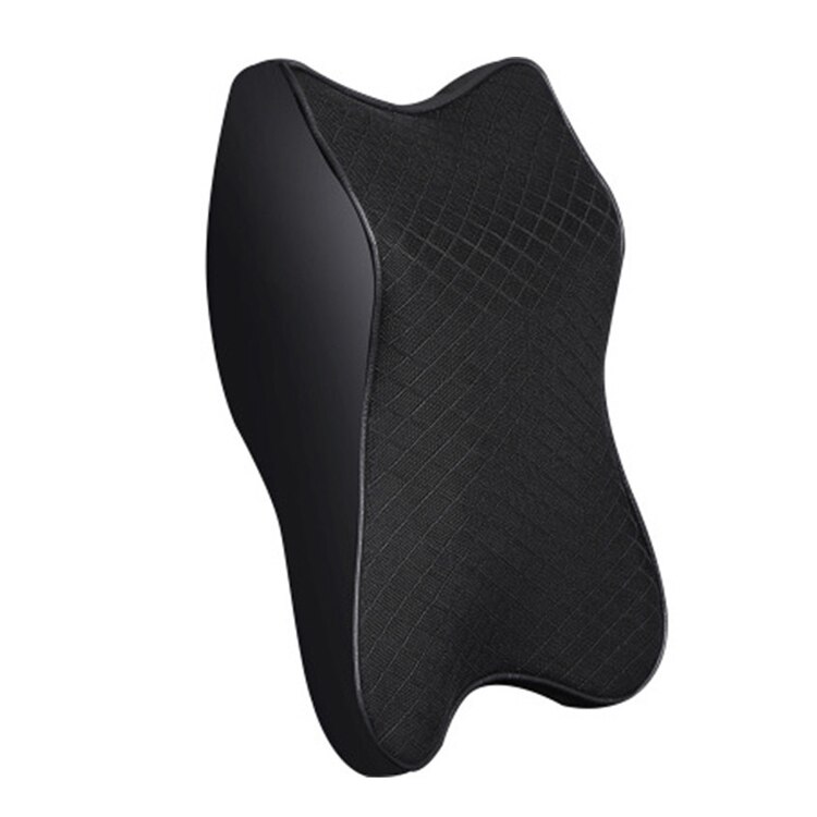 ! Mousse à mémoire de forme mignon siège de voiture appui-tête oreiller solide pour le cou reste taille dos soutien coussin ensemble oreillers voiture accessoires: L Black