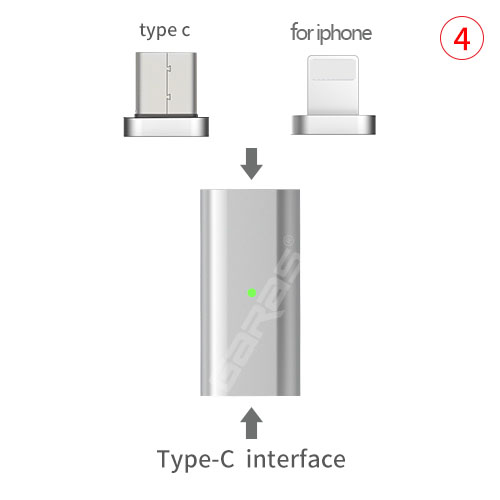 GARAS Type-C To Micro/For iPhone Magnetic Adapter For iPhone/Android 3in 1 Data Cable Converter Adapter Type C To Micro USB C: TypeC to TypeC 8PIN