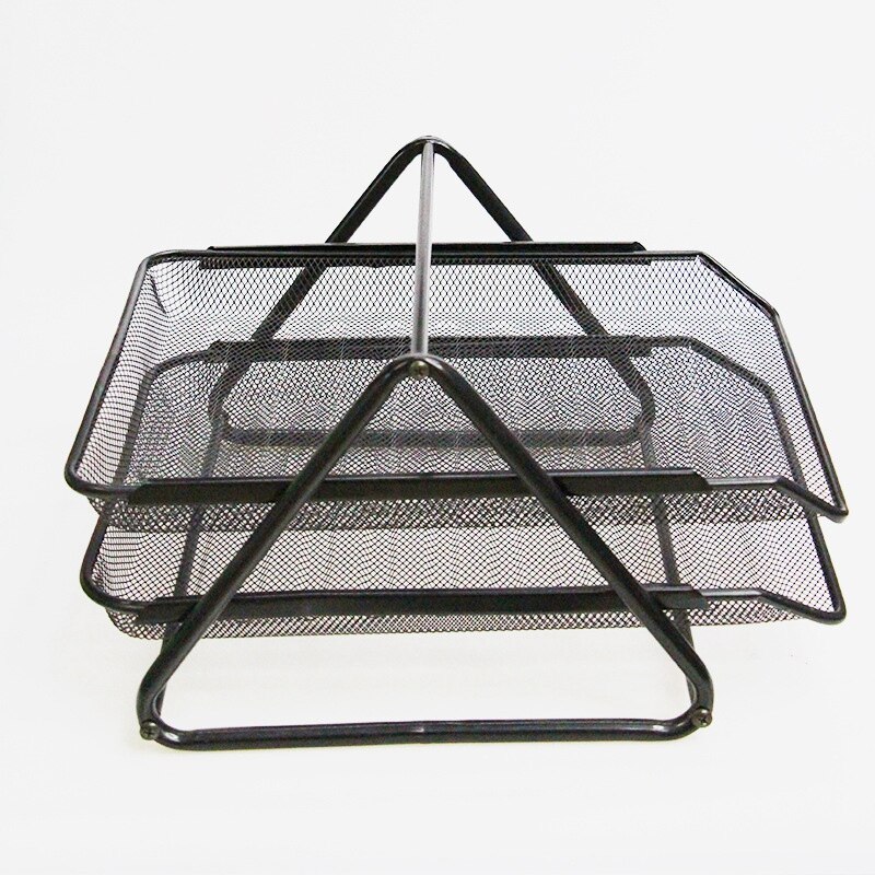 Office Filing Trays Holder A4 Document Letter Paper Wire Mesh Storage 2 Tiers