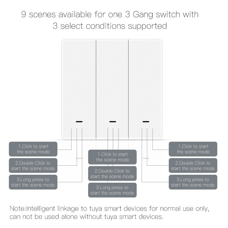 Tuya zigbee smart-schalter, 1-3 -fach, drahtlos, szenen-drucktaster, hochsensibel, haushaltsgeräte-schalter für smart-home-systeme