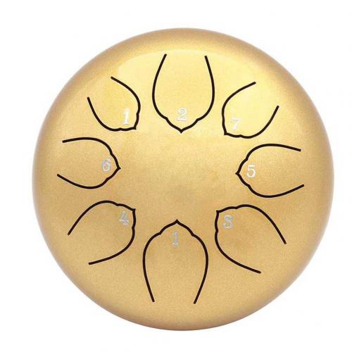 6 Inch 8 Tone C Key Buddhist Chanting Sound Healing Meditation Singing Drum: Golden