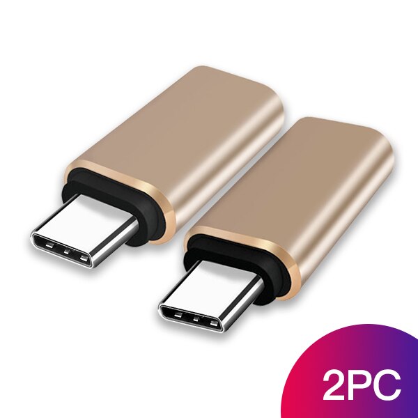 ¡! ACCEZZ-adaptador OTG tipo c para iPhone, Cable hembra tipo c, Conector de carga de datos para Huawei P20 Pro Mate 20 Samsung S9 S10, 2 unidades: 2PC Gold