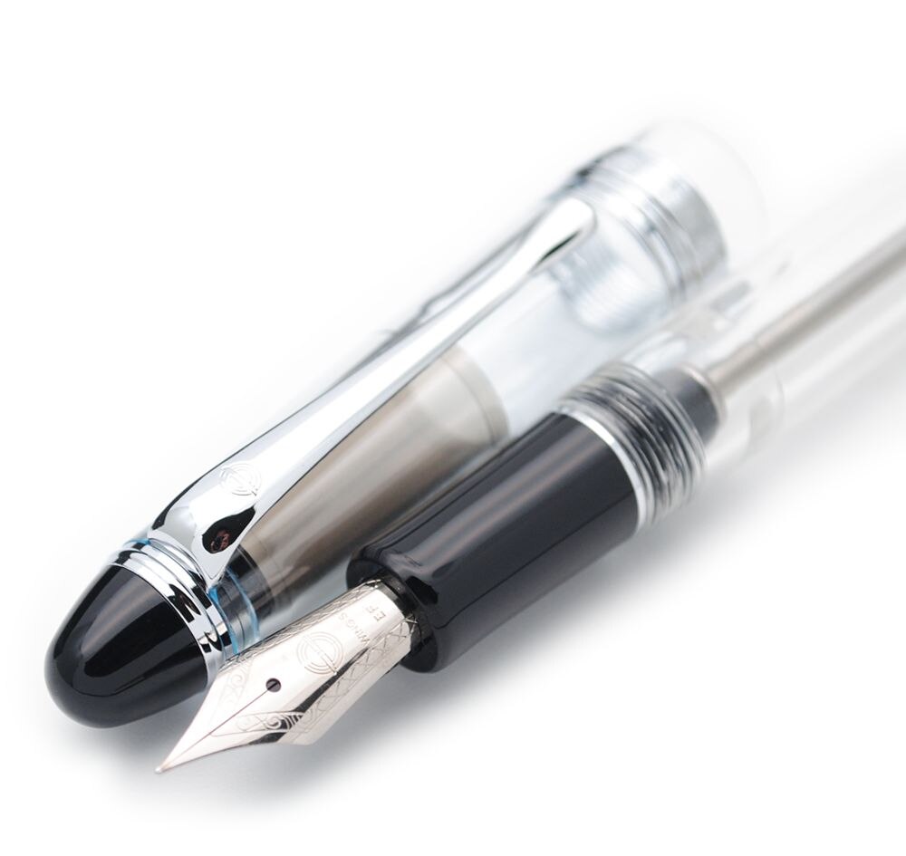 Wing Sung 699 Transluzenten Vakuum Füllung Brunnen Stift EF / F / M Nib Tinte Stift Original Box: Clear S Grip EF N-S