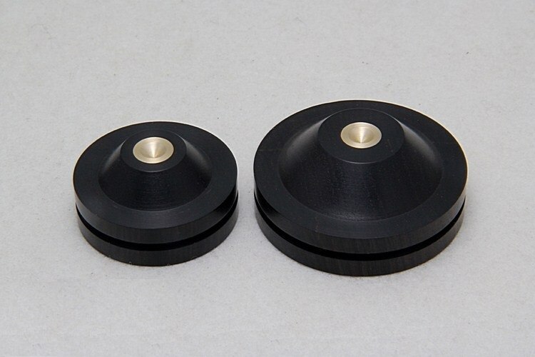 8x Ebony Wood Speaker Spikes - 33mm & 43mm Isolation Pads for HIFI Stands