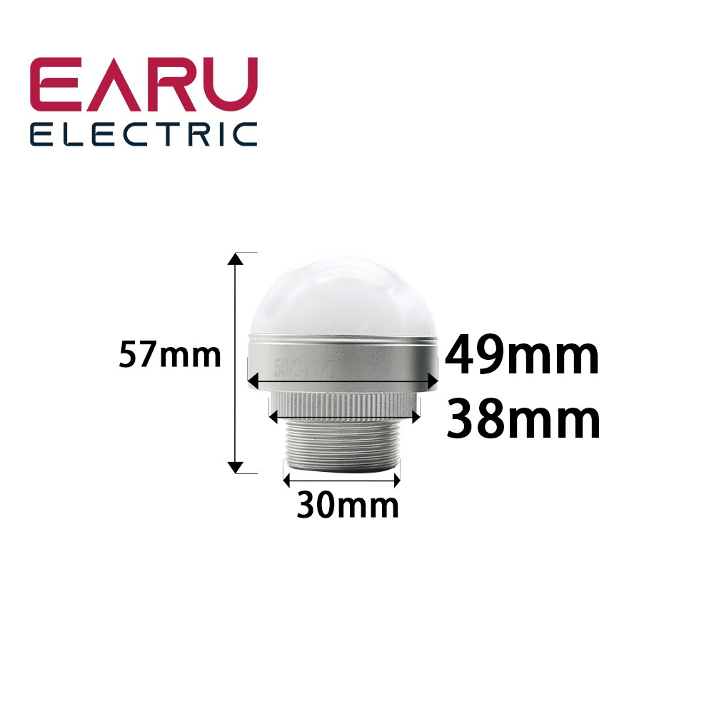 Buzzer lumineux tricolore 12V 24V, Machine-outil, étanche, demi-cercle, Signal lumineux d&#39;avertissement, petit équipement, LED rouge jaune vert