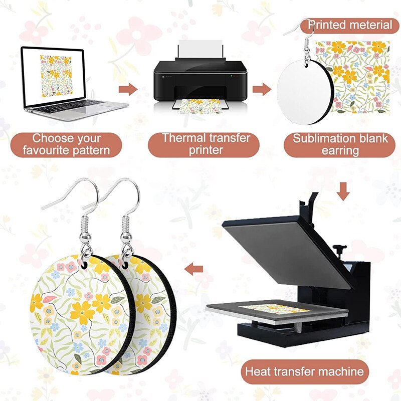 Ronde Sublimatie Leeg Oorbellen Met Oorbel Haken En Jump Ringen Onvoltooide Warmteoverdracht Oorbellen Voor Diy Project
