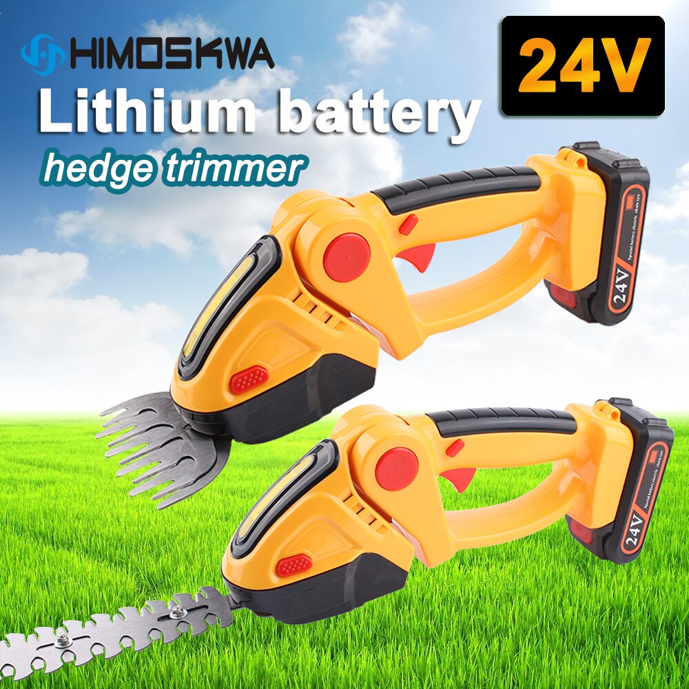 24V lithium battery electric fence shears wireless rechargeable pruning lawnmower one-handed hedge trimmer hand tools