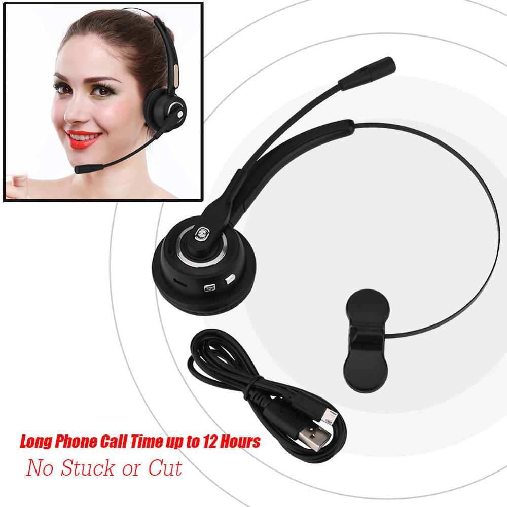 Call Center Bluetooth Headset Wireless Over-The-Head Ruisonderdrukkende Hoofdtelefoon Voor Truck Auto Drivers Call Center Office telefoons