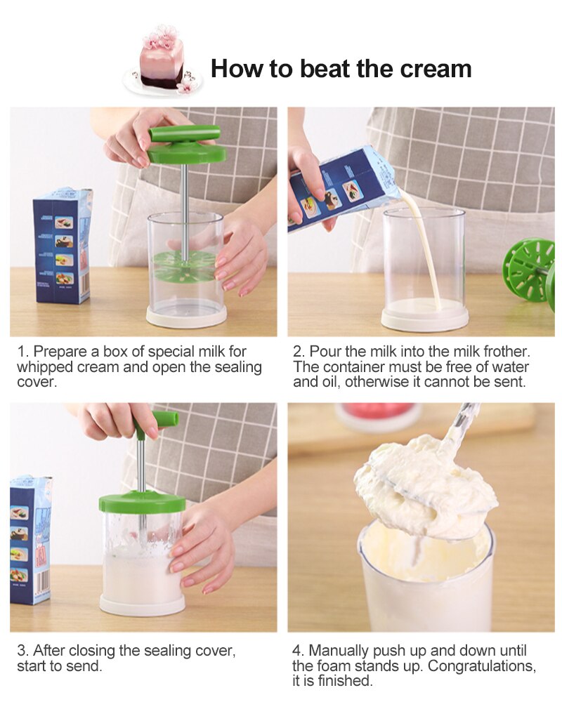 Manual Hand Pump Cream Whipper Shop Foam Maker Kitchen Pitchers DIY Multipurpose For Coffee Tools Manual Milk