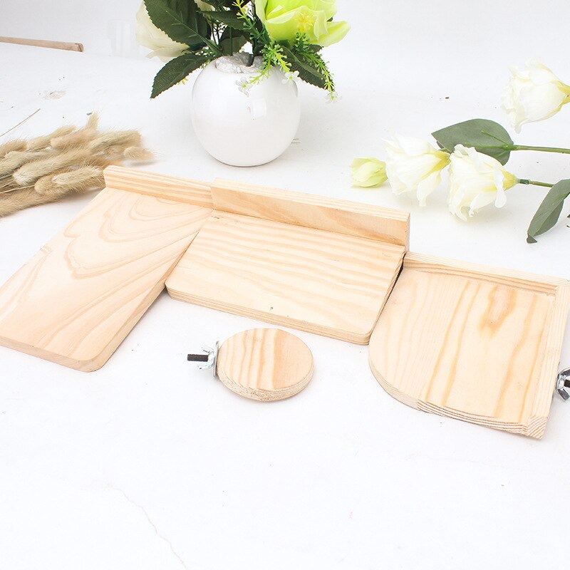 Plateau en bois pour perroquet, rond, Rectangle, plateau en bois, support, jouets en pin naturel, fournitures pour perche à oiseaux, tremplin ZA259