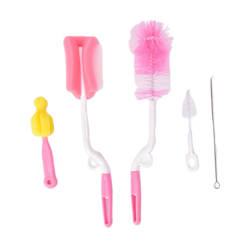 5Pcs Baby Bottle Sponge Brush Cup Glass Washing Cleaning Kitchen Cleaner Tools