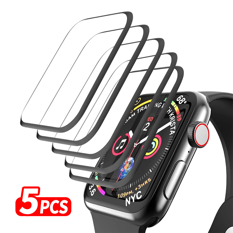 Protecteur d'écran pour Apple Watch Ultra 2, Film souple pour iWatch Series 10, 9, 8, 7, 6, SE, 5, 49mm, 40mm, 41mm, 42mm, 44mm, 45mm, 38mm, 5 pièces