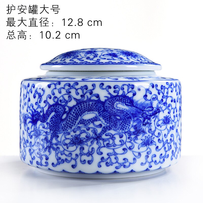 Cilindrische Draak Keramische Thee Caddy Reliëf Bloem Verzegeld Opslag Jar Huishoudelijke Snoep Moer Opslag Jar Container Art Decoratie: L-E