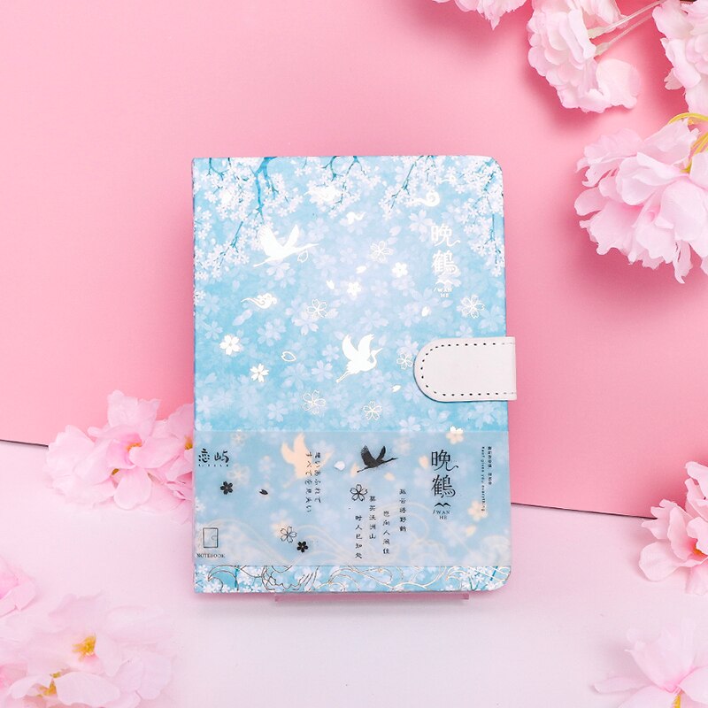 Magnet Buckle Diary Fine Color Notebook Life Daily Record Business Office Stationery Portable Simple Journal Notepad: H