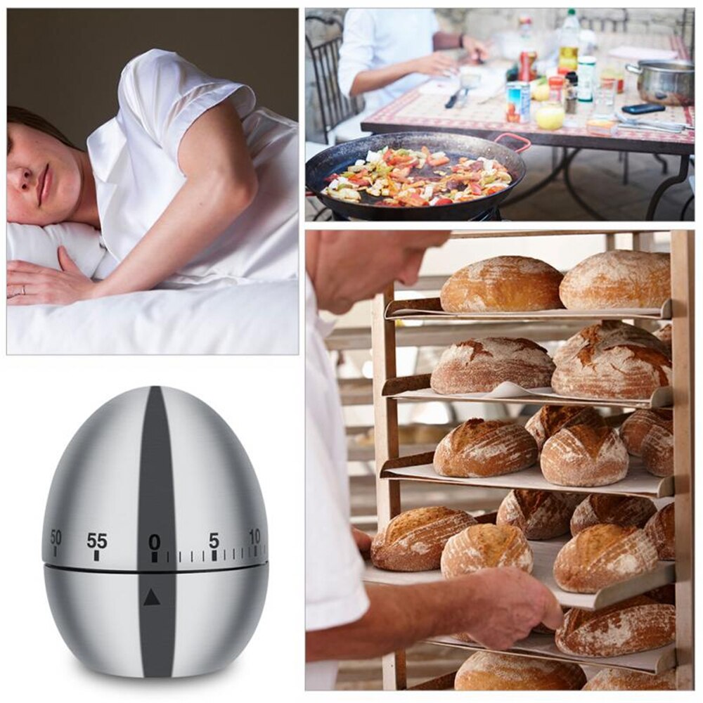 Egg Shape Kitchen Timers Stainless Steel Boiled Egg Shaped Alarm Clock 60 Minute The Goods For Kitchen