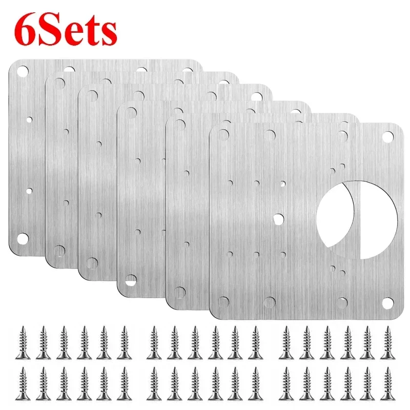 Stainless Steel Hinge Repair Plate with Screw Kitchen Cabinet Door Hinge Mounting Connection Plate Furniture Flat Fixing Bracket: Yellow