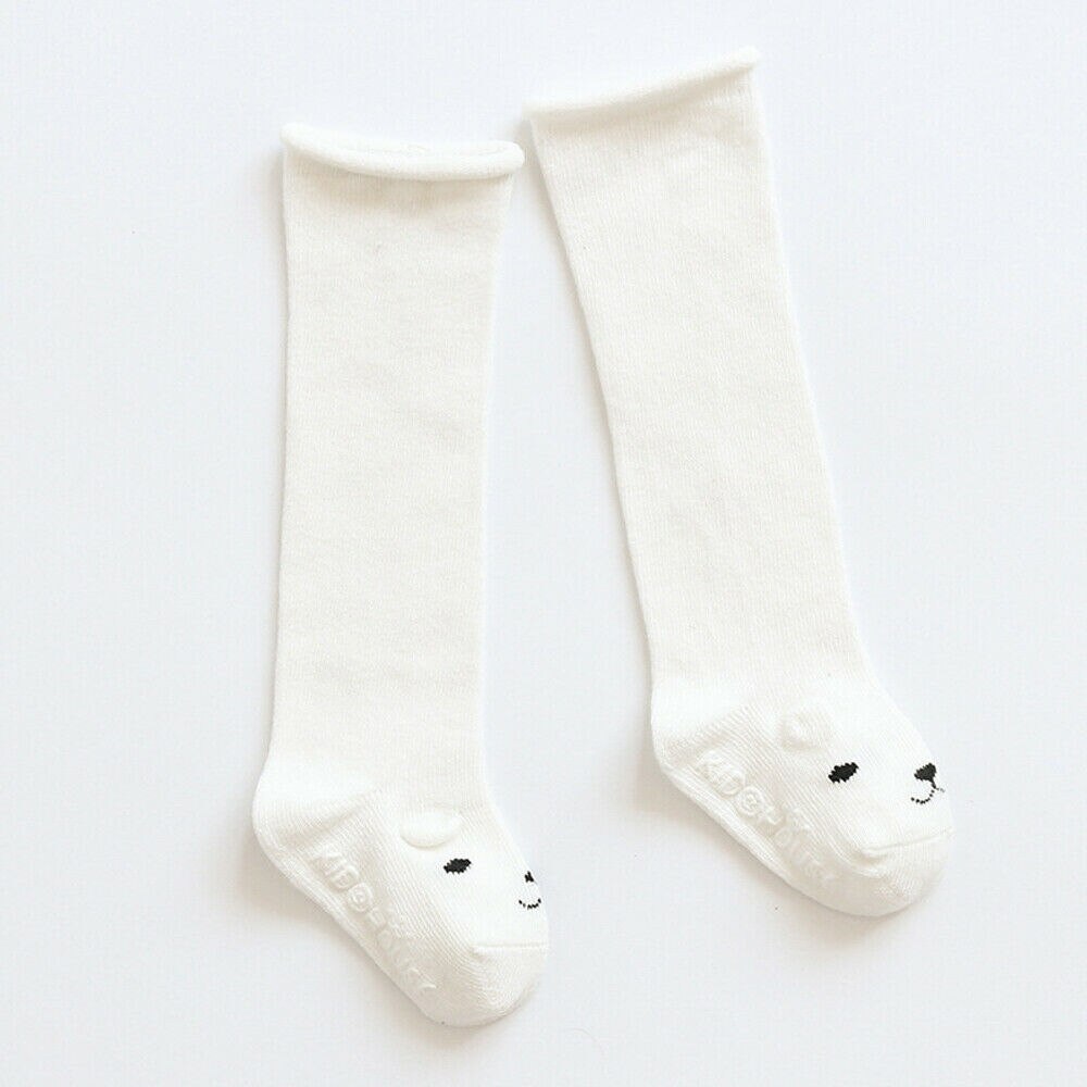 Cartoon Dier Baby Kousen Sokken Leuke Katoenen Kniehoge Sokken Anti-Slip Peuter Kleine Baby Lange Been Warmer Kids kousen: WHITE / 12m