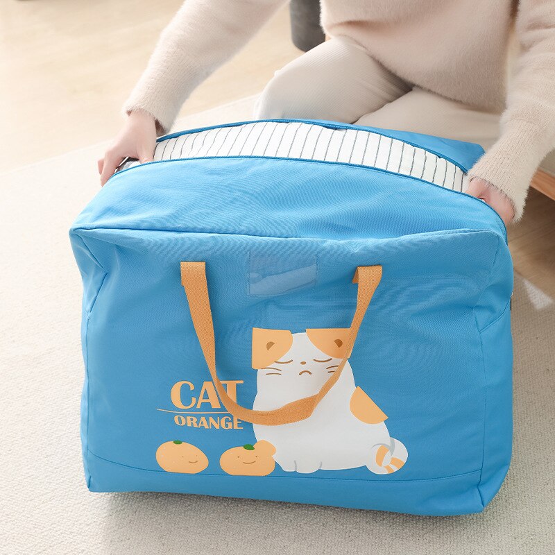 Sac de rangement de couette avec fermeture éclair, sac de rangement de couette de dessin animé avec fermeture éclair, organisateur de placard de chambre à coucher, vêtements Oxford imperméables pour enfants