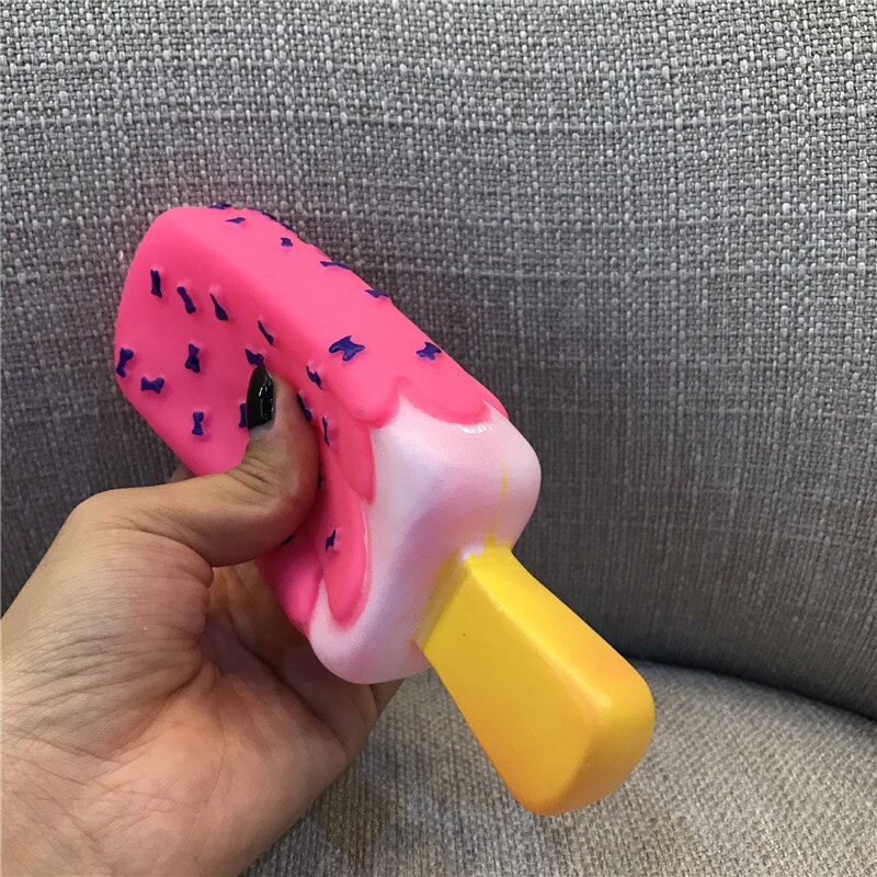 Jouet pour chien de compagnie à mâcher | Caoutchouc grinçant rose en forme de Popsicle, jouets pour chat, chiot bébés chiens crème glacée, morsure Molar jouet amusant interactif