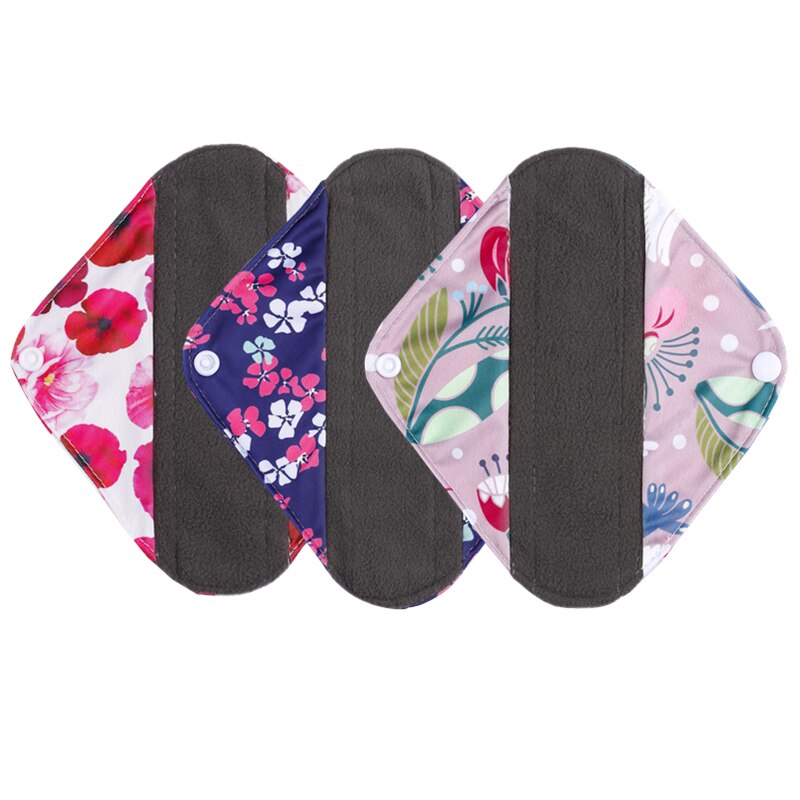 [simfamily] 10Pcs Reusable Pads Bamboo Charcoal Pads Sanitary Pads Washable Panty Liner Mama Maternity Menstrual Cotton Dads: 3S