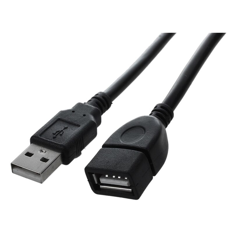 Hub USB ultradelgado Hub USB 2,0 de 4 puertos USB 2,0 a negro y macho a hembra Cable de extensión extensor del cordón para ordenador portátil negro
