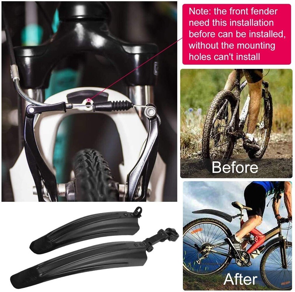 Juego de guardabarros para bicicleta de montaña, neumáticos ajustables para ciclismo, guardabarros delantero y trasero, para MTB