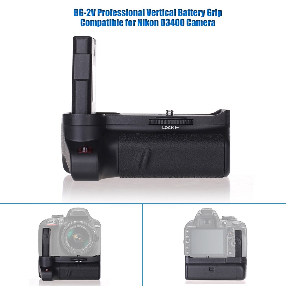 BG-2V Professionale Battery Grip Verticale Camera Battery Grip Holder Compatibile per Nikon Fotocamera D3400