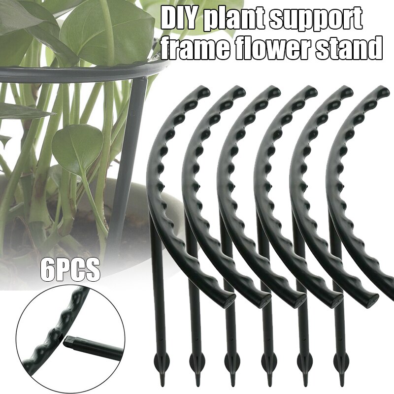 6 pçs plástico planta suporte estacas semicircular suporte proteger titular diy frame @ ls: Default Title