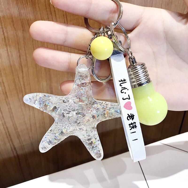 Leuke Grote Zeester Sleutelhanger Sleutelhanger Zeester Shell Charme Hanger Sleutelhangers Schoudertas Portemonnee Auto Accessoires voor Vrouwen Meisje Kinderen: keychain 5