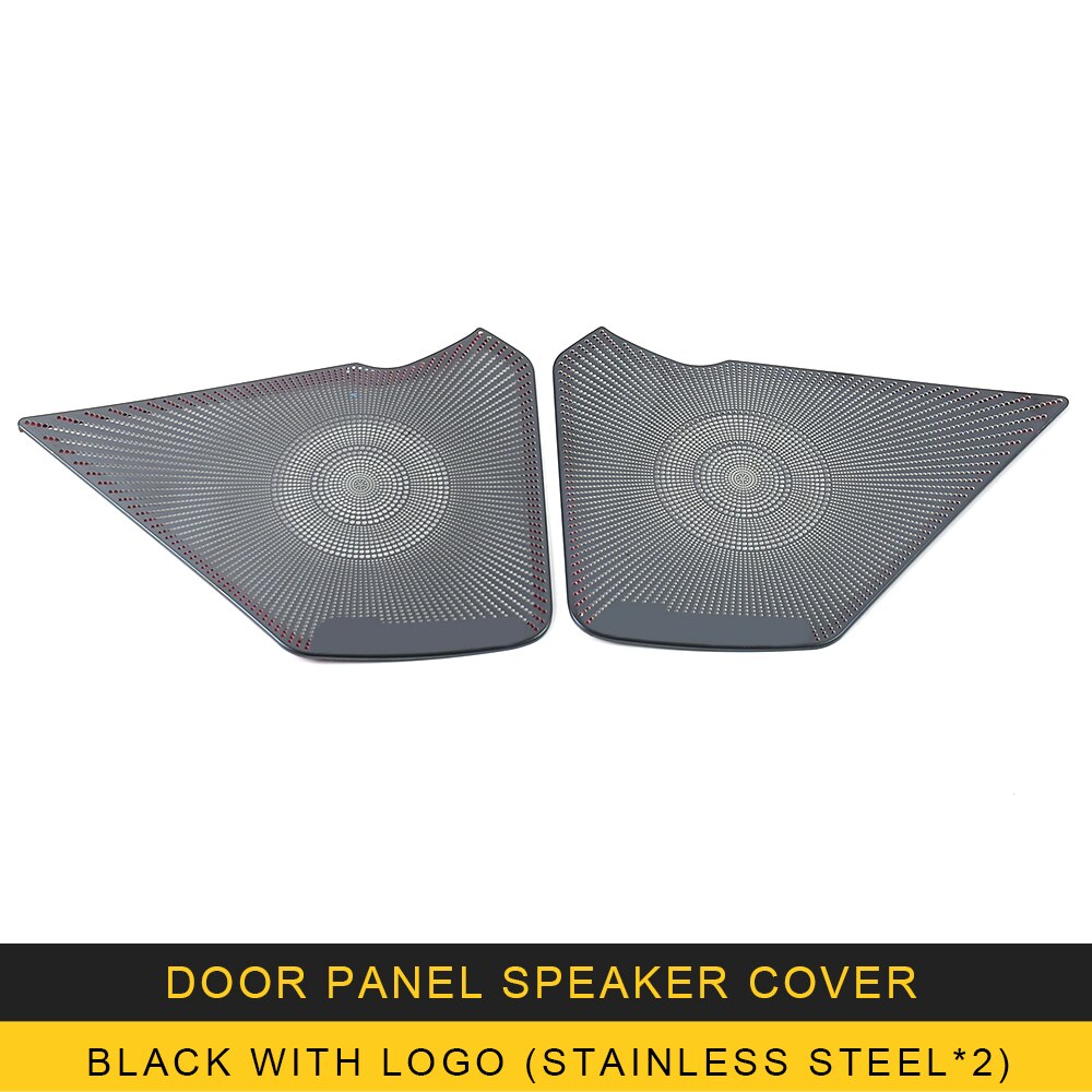For VW Volkswagen Arteon CC Stainless Car Door Panel Loudspeaker Pad Speaker Cover Trim Frame Sticker Accessories: Black With Logo