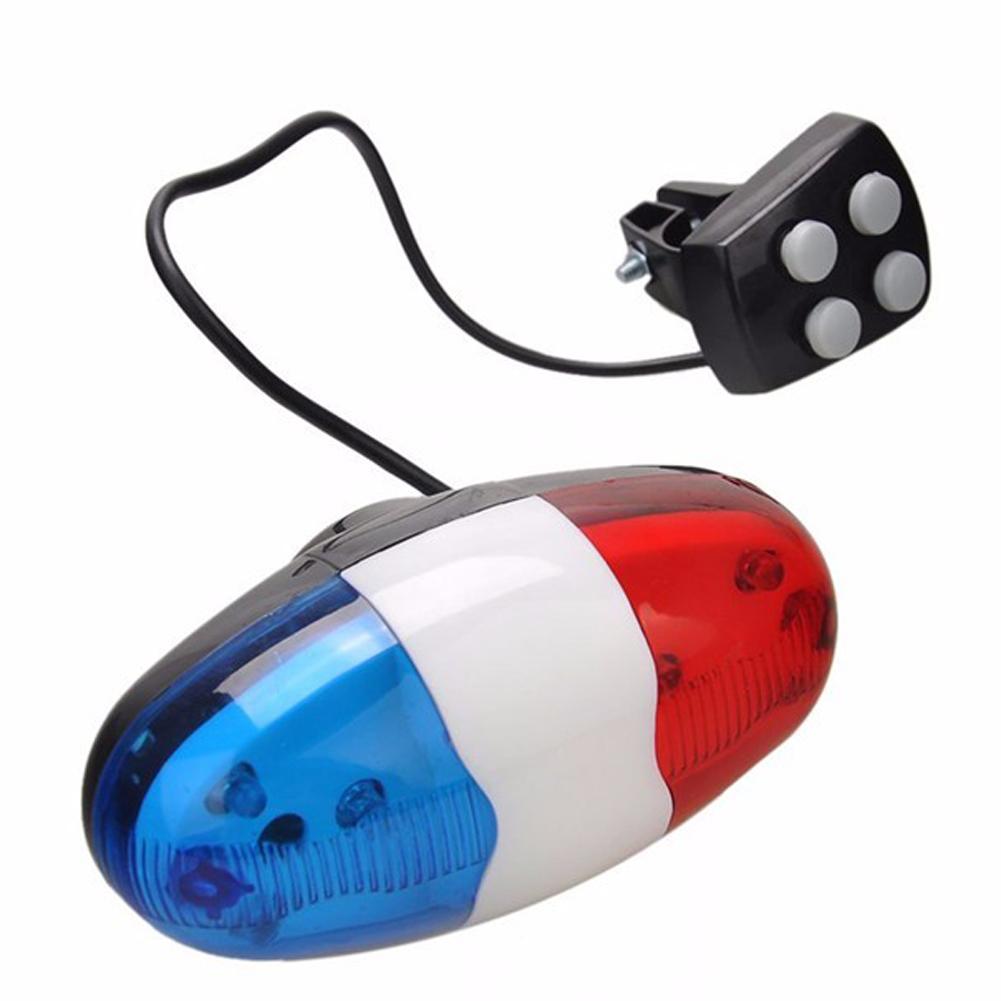 6 LED Vélo Police Lumière Avant Sirène D'avertissement Vélo Électrique Klaxon