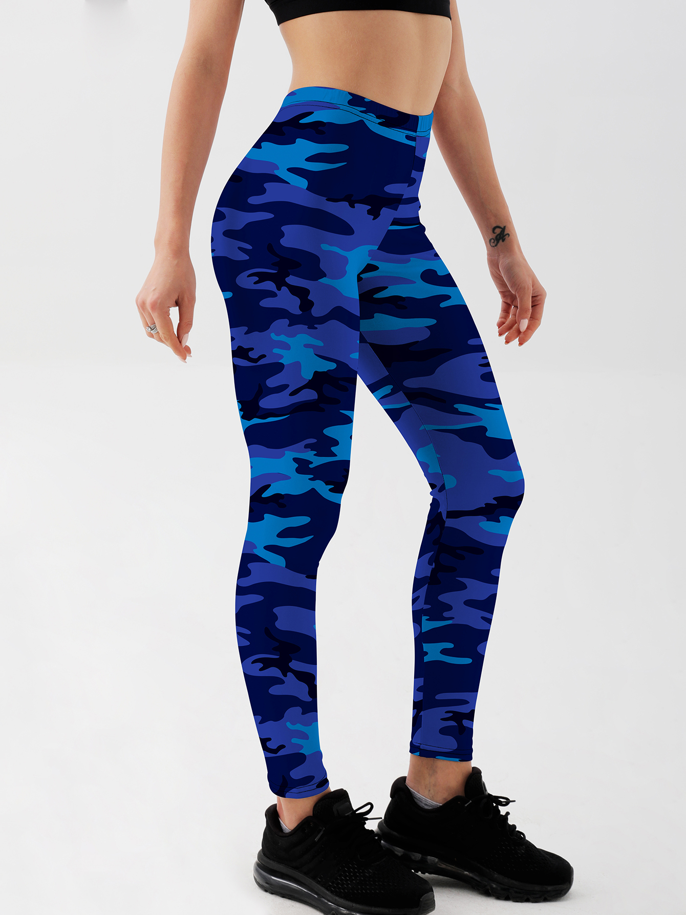 Women camouflage Leggings For Fitness High Waist Gym Legging Push Up Women navy Leggings