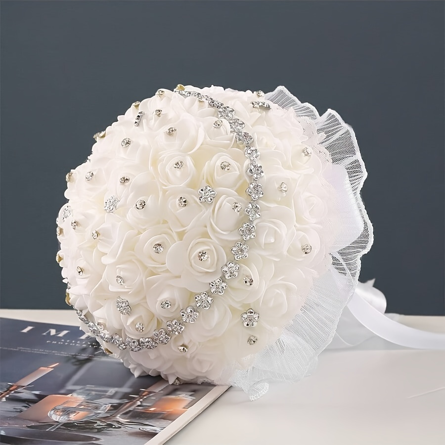 1-teilige Hochzeitsromantik dreht sich um Blumen, Märchenhochzeit, Braut und Bräutigam, sanft süß, künstlicher Blumenstrauß