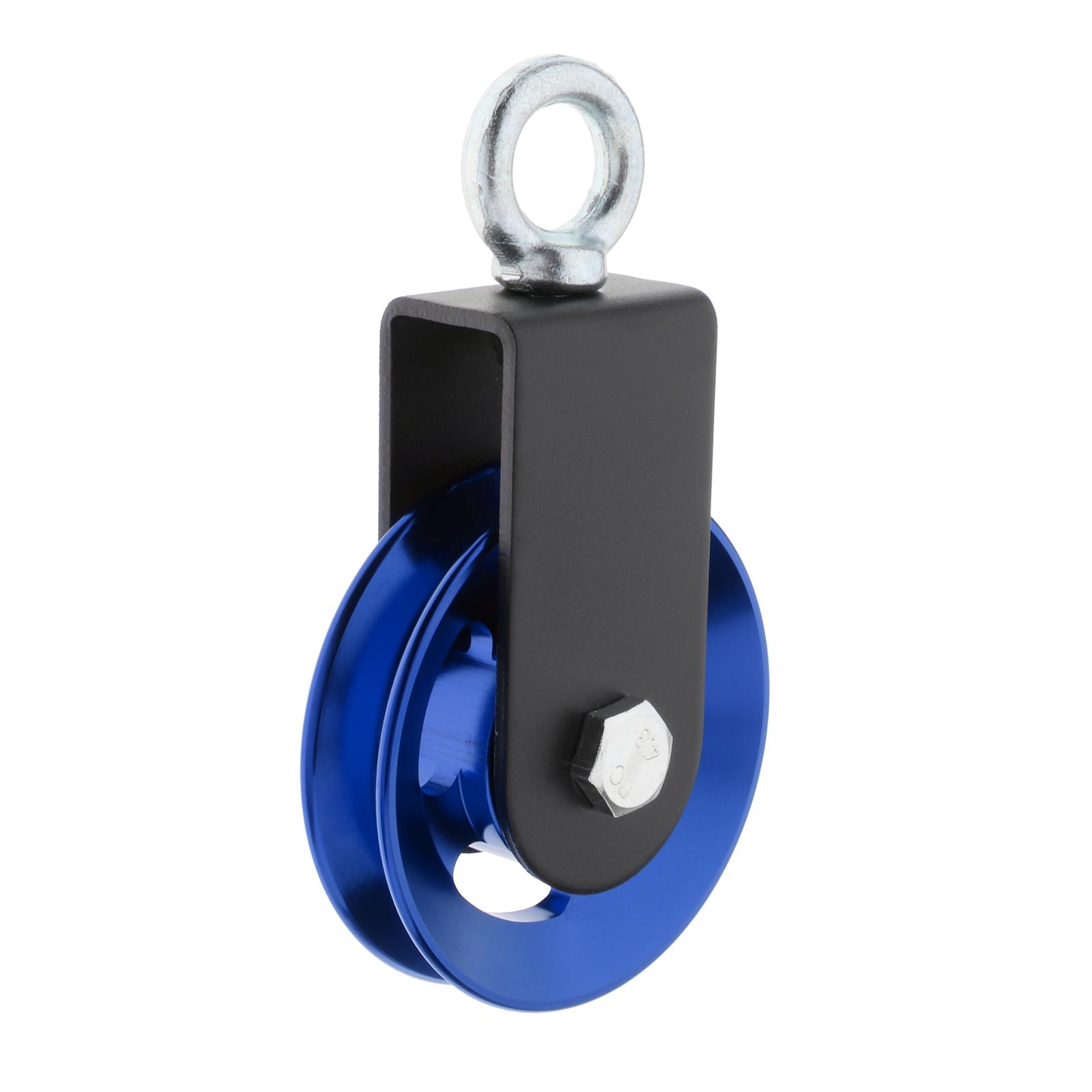 Traction Wheel Aluminium Alloy Silent Groove Durable Block Bearing Lifting: Blue