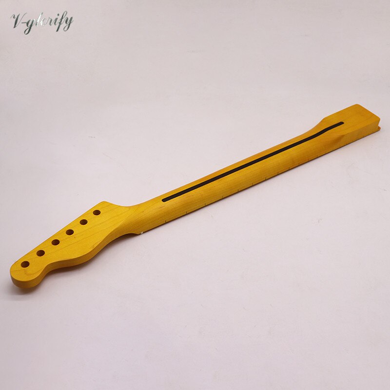 TL Canada maple wood electric guitar neck matte finish 22 frets yellow color with middle line on the back