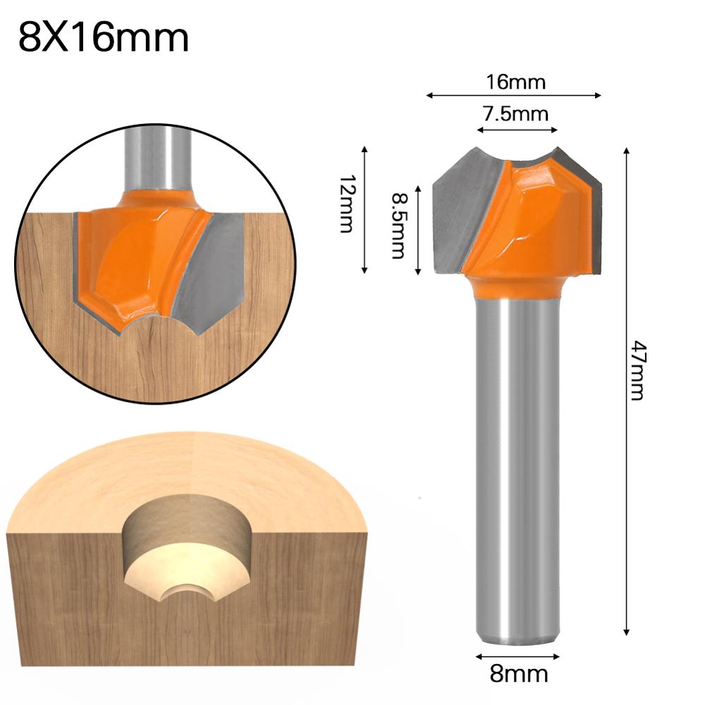 8mm Shank Grade Double Arc Dragon Ball Bit Round Over Router Bits For Wood Woodworking Engraving Cutter