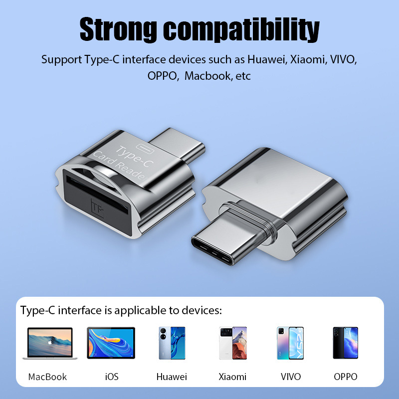 Micro SD to Type C Card Reader OTG USB Type-C Adapter Phone External Memory TF SD Card Adapter for Laptop Samsung Xiaomi