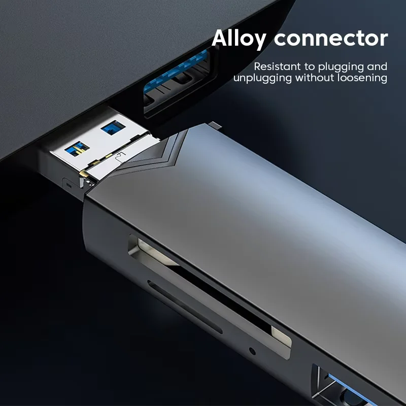 Lecteur de carte disque multifonction 6 en 1 Usb 3.0 U, Type C/Micro Usb/Tf/Sd, clé USB, adaptateur de lecture de carte mémoire, accessoires de téléphone