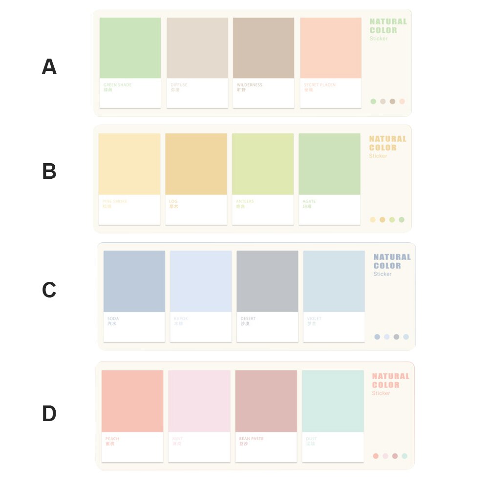 4pcs Cute Schedule Memo Pad Colorful Korean Style Convenient Loose Leaf Sticker Self-adhesive Kids Stationery Mini School Office