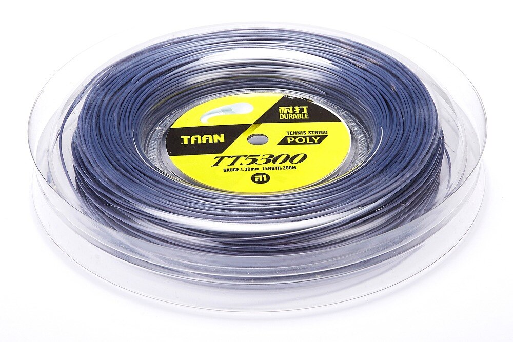 1 Reel TAAN TAAN TS5300 1.30mm Tennis Racket String 200m Reel Gray Black Tennis String Durable Control Strings