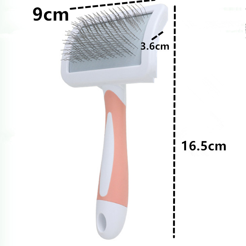 Brosse pour chien en acier inoxydable, peignes de Massage pour chien, brosse de toilettage pour animaux de compagnie, outils de nettoyage, poignée souple, peigne pour chat: Or