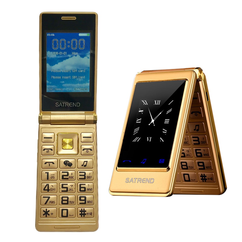 Teléfono Móvil para personas mayores pantalla táctil de 3,0 pulgadas, teléfono móvil con tapa, pantalla Dual, Tarjeta SIM Dual, esfera de velocidad, Bluetooth 2,0, tecla grande