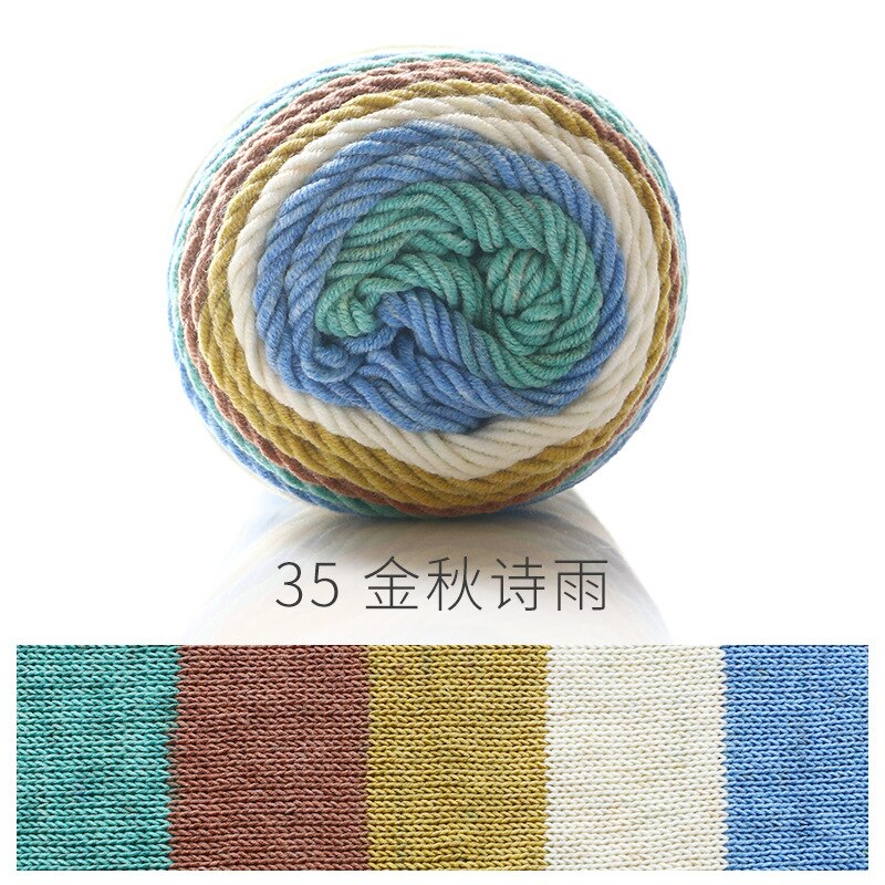 100g 5 Strands Of Rainbow Cotton Handmade DIY Woven Yarn Doll Pillow Blanket Milk Cotton Yarn TJ2190: 17
