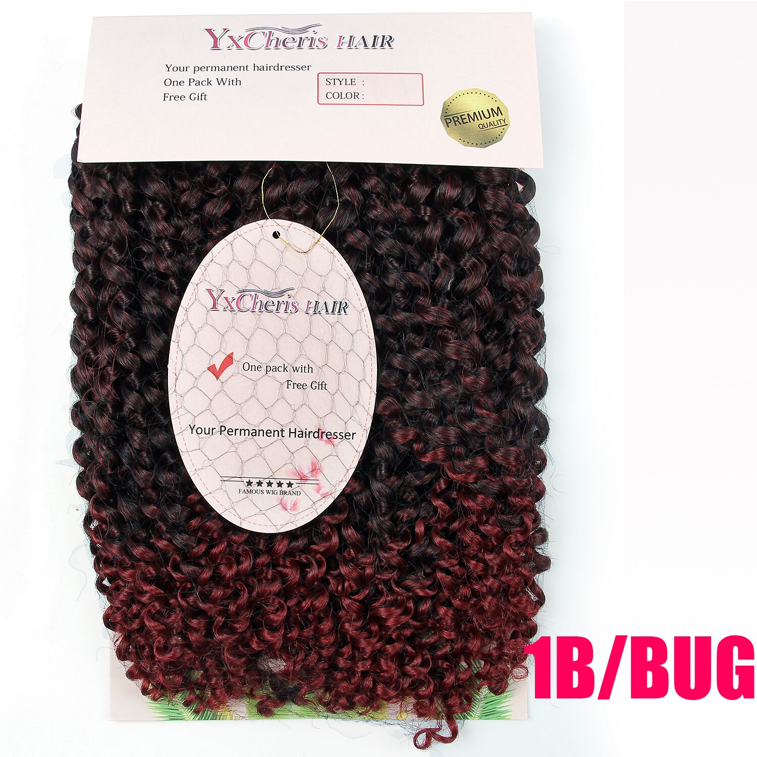 Mèche synthétique bouclée au Crochet, chevelure de 10 pouces, 3 brins/paquet, tresses synthétiques au Crochet remodelable: T1B / Bourgogne