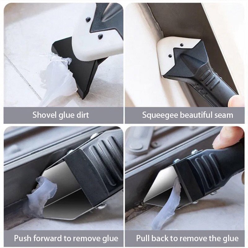 5in1 Silicone Scraper Remover Caulk Finisher Sealant Nozzle Scraper Sets Multifunctional Grout Remover Spatula Caulking Tool Kit