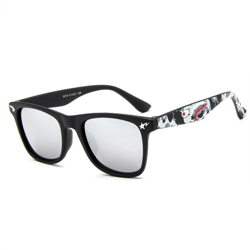 ALIKIAI Kids Sunglasses Small Shark Colorful Boys and Girls High Definition Square Sunglasses UV400