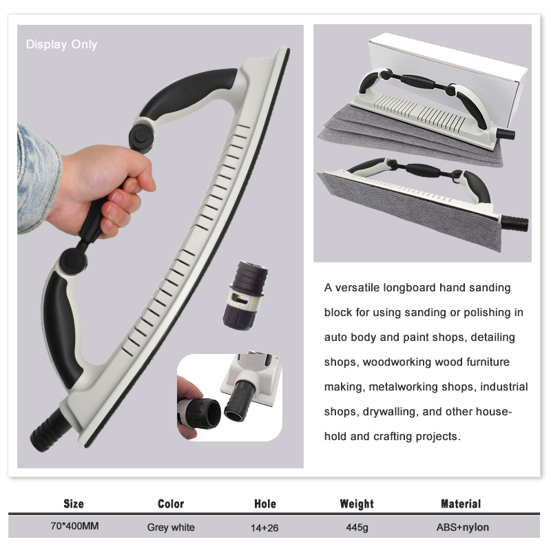 Handschleiffeilenblock 70 x 400 mm, verstellbares Longboard, Trockenschleif-Push-Board zum Schleifen oder Polieren von Autokarosserie und Lackwerkstatt